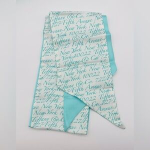 TIFFANY & CO. Blue & White Notes Fifth Avenue Silk Twilly Scarf Choker